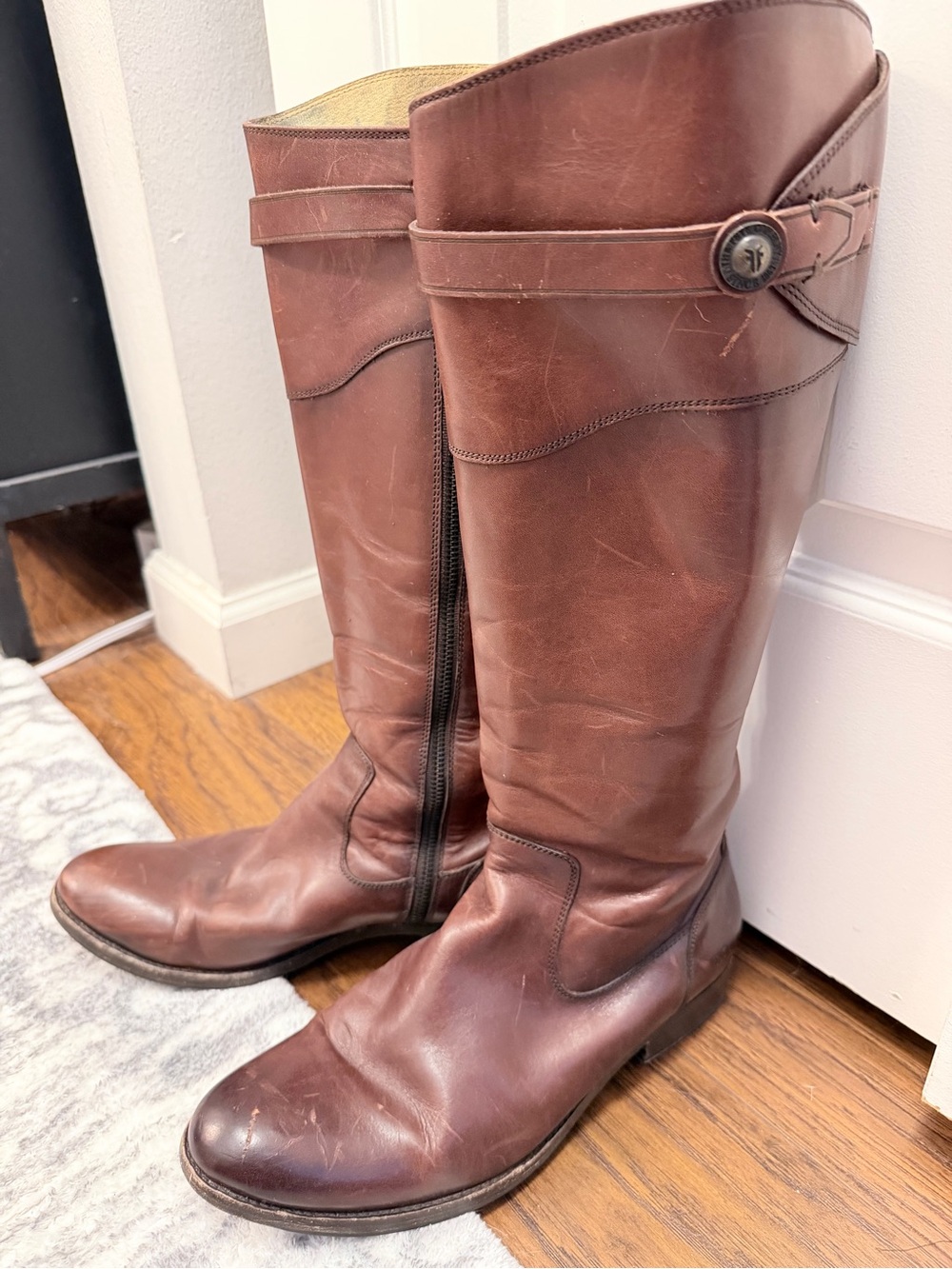 Frye Brown Leather Tall Riding Boots